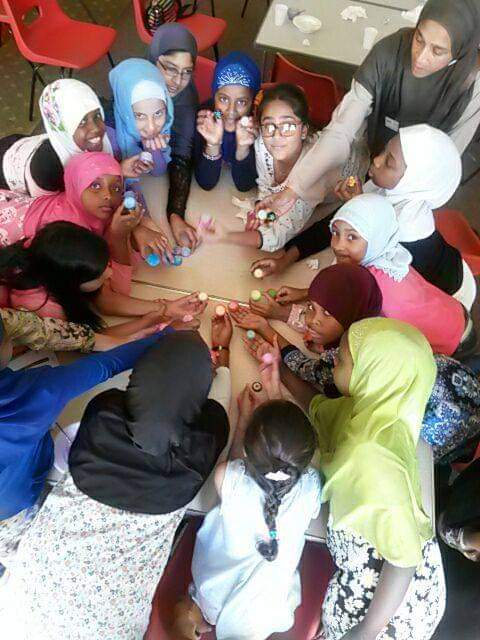 Moslem children's doing an activity in class room on Precious Pearls 2016 Events